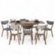 Conjunto de comedor de diseño nórdico MELAKA mesa extensible roble y 4 sillas