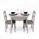 Conjunto de comedor DALLAS GREY mesa de comedor redonda 90x55 cm. Madera lacada extensible y 2 sillas de comedor