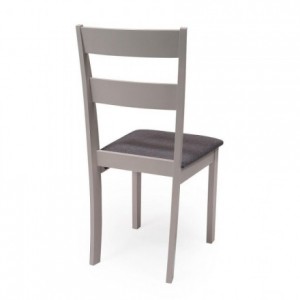 Conjunto de comedor DALLAS GREY mesa de comedor redonda 90x55 cm. Madera lacada extensible y 2 sillas de comedor