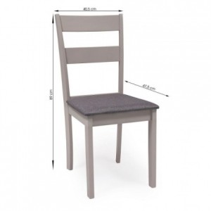 Conjunto de comedor DALLAS GREY mesa de comedor redonda 90x55 cm. Madera lacada extensible y 2 sillas de comedor