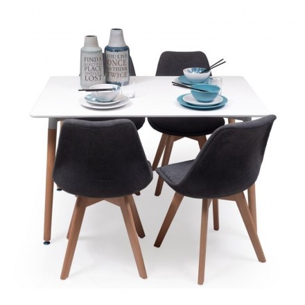 Conjunto de comedor CAIRO TOWER NORDIC mesa Tower 120x80 cm y 4 sillas  Nordic - Centro Mueble Online