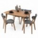 Conjunto de comedor de diseño nórdico MELAKA mesa extensible y 4 sillas tapizadas