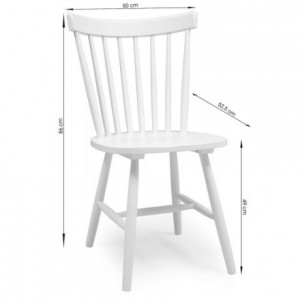Conjunto de comedor de diseño nórdico colonial VICKY MELAKA mesa extensible roble y 4 sillas blancas