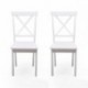 Pack de 2 sillas de comedor o cocina LUCKY madera lacada en color blanco mate