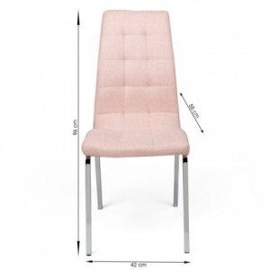 Pack de 4 sillas de comedor ALEX tapizadas en tela patas de metal cromadas