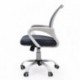 Silla de oficina, estudio o escritorio PRACTIK con brazos y base giratoria color blanco y tela 3D, de 58x55x87/97 cm
