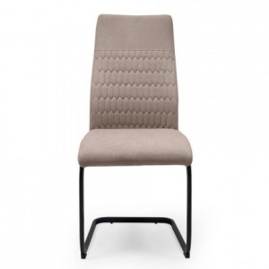 Pack de 4 sillas de comedor NIRVANA, tapizadas en tela, patas omega metálicas color negro