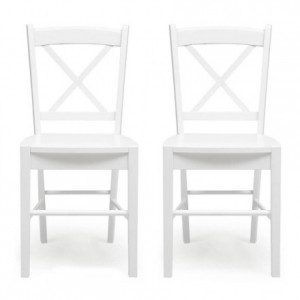 Pack de 2 sillas de comedor o cocina GOLF estructura de madera color blanco, negro o madera milán natural