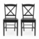 Pack de 2 sillas de comedor o cocina GOLF estructura de madera color blanco, negro o madera milán natural
