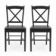 Pack de 2 sillas de comedor o cocina GOLF estructura de madera color blanco, negro o madera milán natural