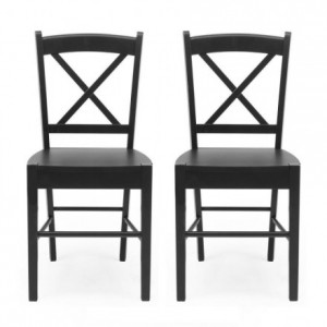 Pack de 2 sillas de comedor o cocina GOLF estructura de madera color blanco, negro o madera milán natural