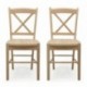 Pack de 2 sillas de comedor o cocina GOLF estructura de madera color blanco, negro o madera milán natural