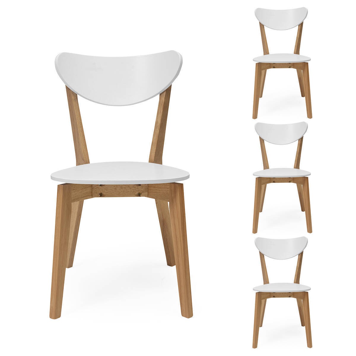 Conjunto de comedor de diseño nórdico MELAKA mesa extensible y 4 silla