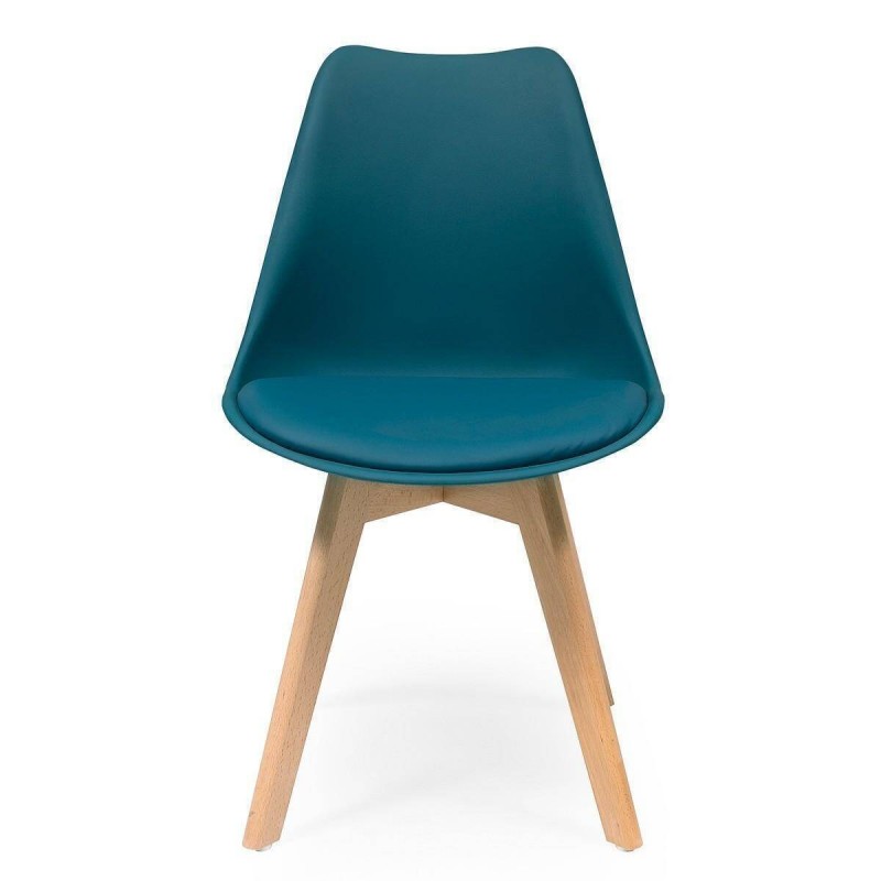 Silla de comedor DAY asiento de polipropileno y patas madera de haya