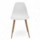 Silla de comedor CAIRO NORDIC asiento de polipropileno y patas de metal símil madera