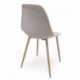 Pack de 4 sillas de comedor CAIRO NORDIC asiento de polipropileno y patas de metal símil madera