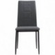 Silla de comedor ROSI, tapizada en tela, patas metálicas en negro mate