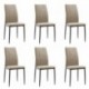 Pack 6 Sillas de comedor ROSI, tapizada en tela, patas metálicas en negro mate