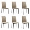 Pack 6 Sillas de comedor ROSI, tapizada en tela, patas metálicas en negro mate