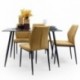 Conjunto de comedor CAIRO 120 BAY mesa cristal de 120 cm y 4 sillas BAY tapizadas