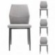 Conjunto de comedor CAIRO 120 BAY mesa cristal de 120 cm y 4 sillas BAY tapizadas