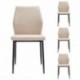 Conjunto de comedor CAIRO 120 BAY mesa cristal de 120 cm y 4 sillas BAY tapizadas