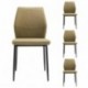 Conjunto de comedor CAIRO 120 BAY mesa cristal de 120 cm y 4 sillas BAY tapizadas