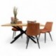 Silla comedor tapizada DUBAI con patas metálicas color negro