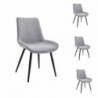 Pack 4 Sillas comedor tapizada DUBAI con patas metálicas color negro